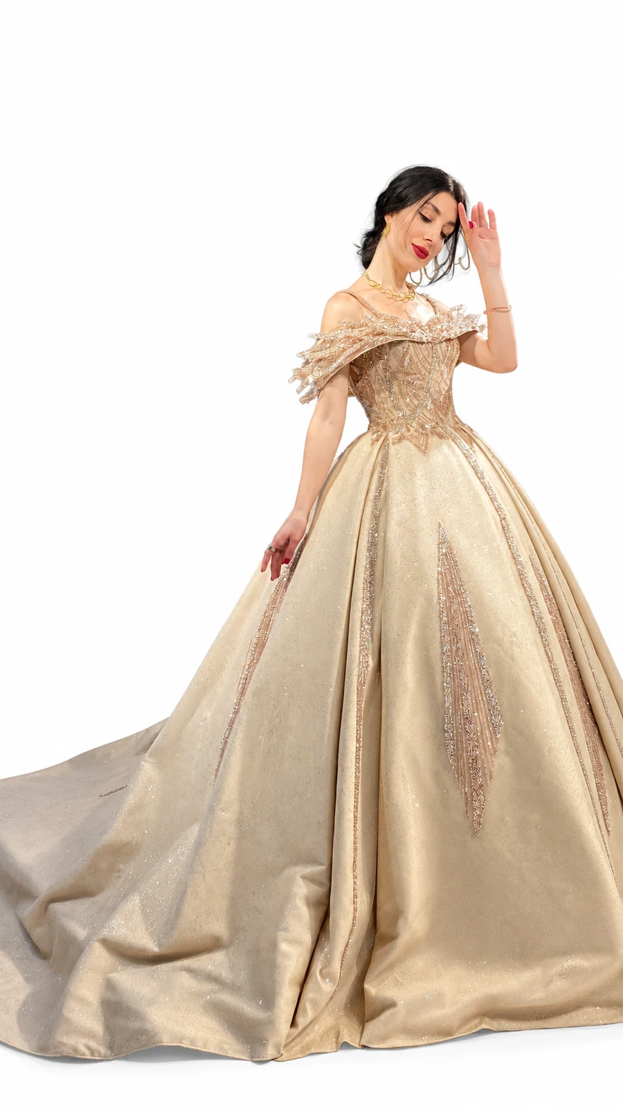 Champagne sculpted gown